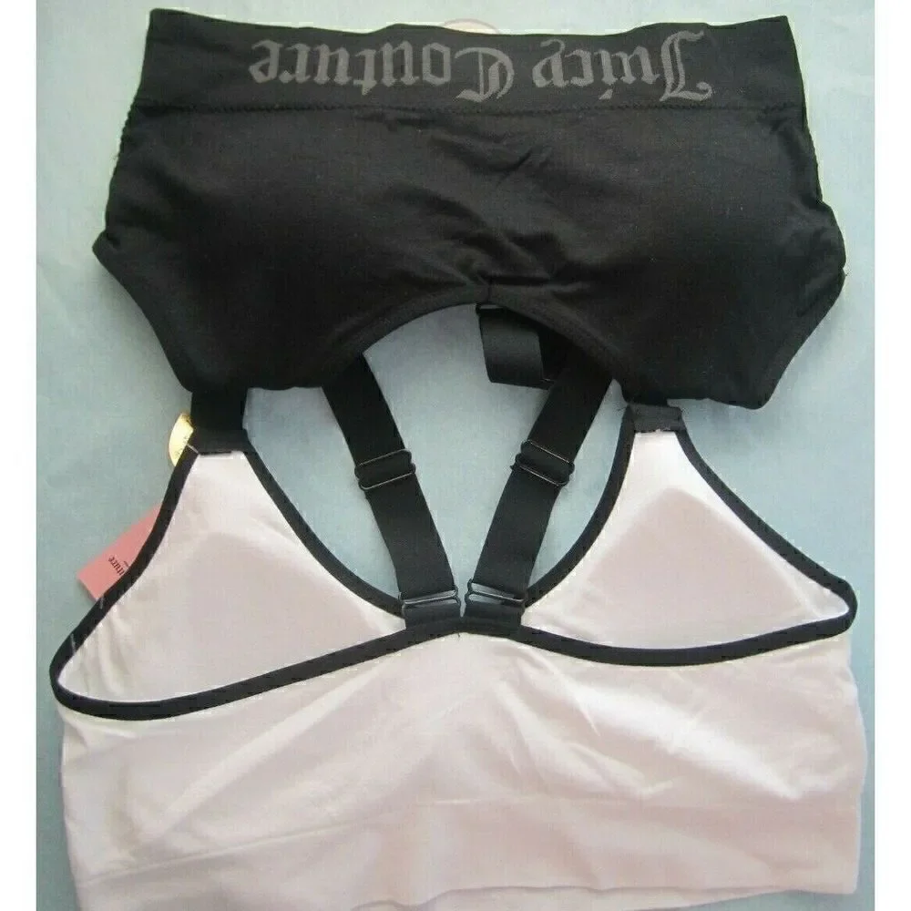 Juicy Couture Intimates 2Pack Seamless Bras Removable Pads Size S  Blk/ White